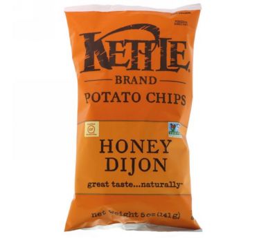 Kettle Foods, Картофельные чипсы, мед и дижонская горчица, 5 унц. (141 г)