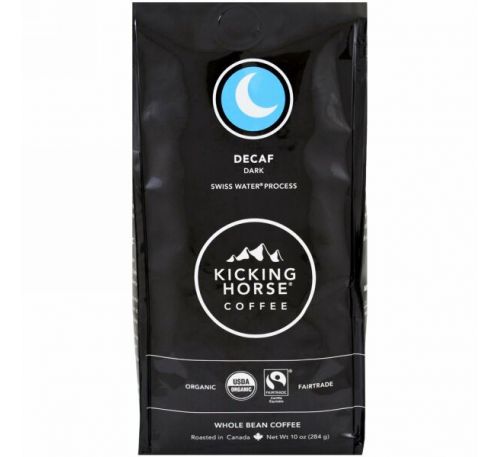 Kicking Horse, Декаф, темный, цельные зерна кофе, 284 г (10 унций)