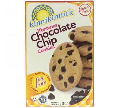 Kinnikinnick Foods, Montanas Шоколадное печенье с шоколадной крошкой, 8 унций (220 г)