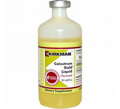 Kirkman Labs, Колострум - жидкое молозиво со вкусом малины, 8 жидких унций (237 мл)