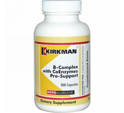 Kirkman Labs, Комплекс Витаминов группы В с  Коэнзимами, 200 капсул