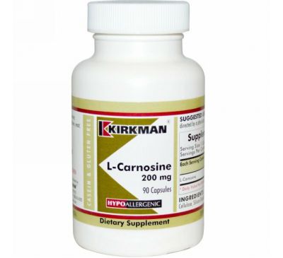 Kirkman Labs, L-карнозин, 200 мг, 90 капсул