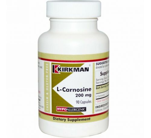 Kirkman Labs, L-карнозин, 200 мг, 90 капсул