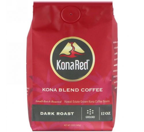 KonaRed Corp, Кофе Кона, молотый, темной обжарки, 12 унц. (340 г)