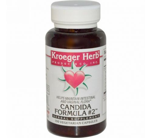 Kroeger Herb Co, Candida Formula # 2, 100 вегетарианских капсул