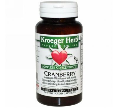 Kroeger Herb Co, Совершенные концентраты, клюква, 90 вегетарианских капсул