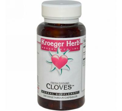 Kroeger Herb Co, Свежая молотая гвоздика, 100 вегетарианских капсул