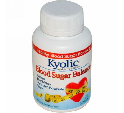 Kyolic, Экстрактвыдержанного чеснока для нормализации баланса сахара в крови,100 капсул