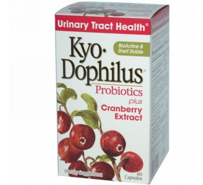Kyolic, Kyo-Dophilus, пробиотики, с экстрактом клюквы, 60 капсул