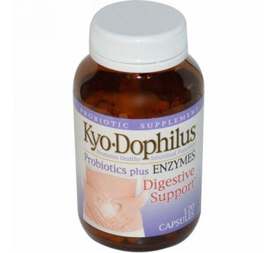 Kyolic, Kyo•Dophilus, пробиотики плюс ферменты, 120 капсул