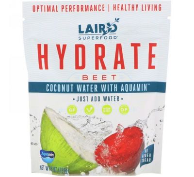 Laird Superfood, Hydrate, Beet, Coconut Water with Aquamin, 8 oz (227 g)