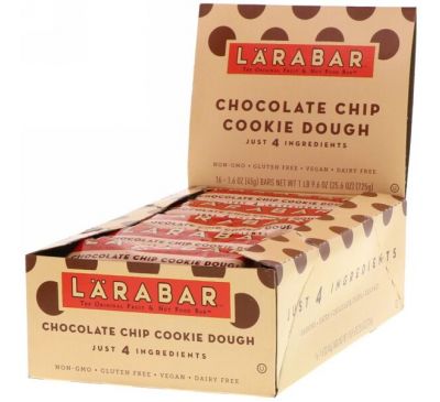 Larabar, Батончики с шоколадной крошкой  Cookie Dough, 16 батончиков, 1.6 унций (45 г) каждый