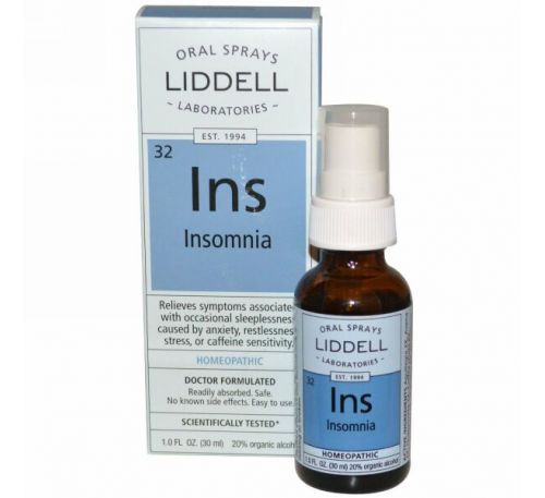 Liddell, Ins, средство от бессонницы, оральный спрей, 1 жидкая унция (30 мл)