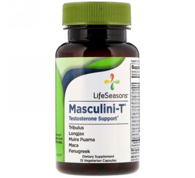 LifeSeasons, Masculini-T, поддержка тестостерона, 15 вегетарианских капсул