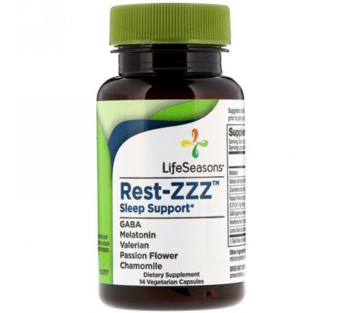 LifeSeasons, Снотворное Rest-ZZZ, 14 вегетарианских капсул