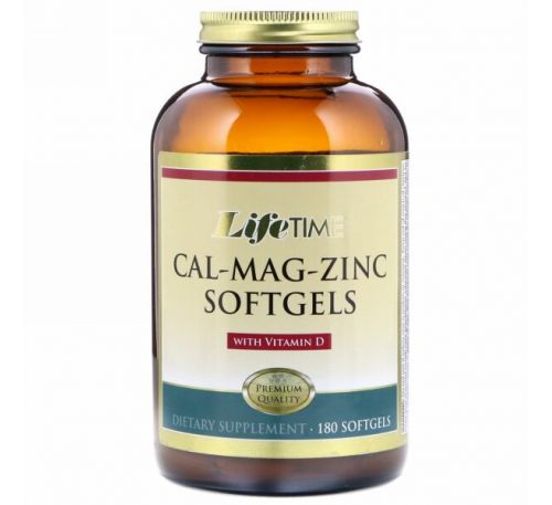 LifeTime Vitamins, Cal-Mag-Zinc with Vitamin D, 180 Softgels