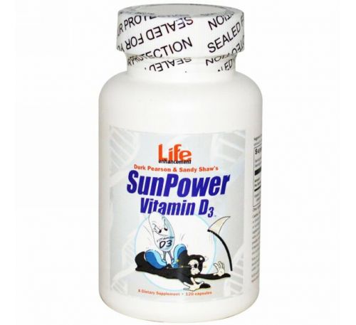 Life Enhancement, Сила солнца, Витамин D3, 120 капсул