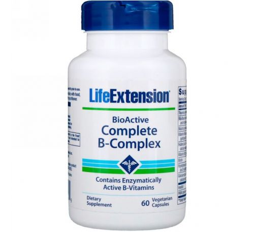Life Extension, BioActive Complete B-Complex, 60 вегетарианских капсул