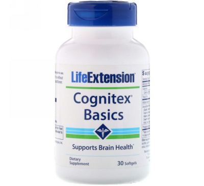 Life Extension, Cognitex Basics, 30 мягких желатиновых капсул