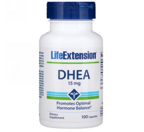 Life Extension, ДГЭА, 15 мг, 100 капсул