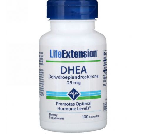 Life Extension, ДГЭА, 25 мг, 100 капсул