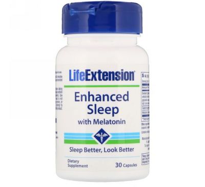 Life Extension, Enhanced Sleep with Melatonin, 30 Capsules