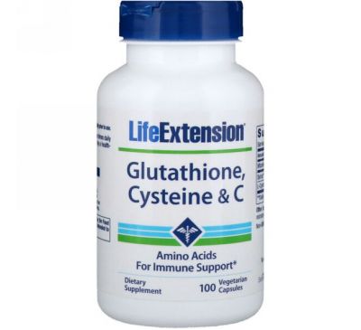 Life Extension, Глутатион, цистеин & C, 100 вегетарианских капсул