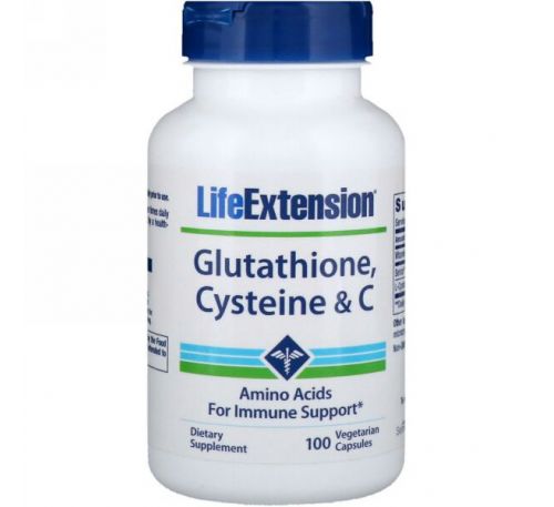 Life Extension, Глутатион, цистеин & C, 100 вегетарианских капсул