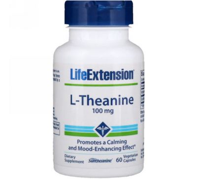 Life Extension, L-теанин, 100 мг, 60 растительных капсул