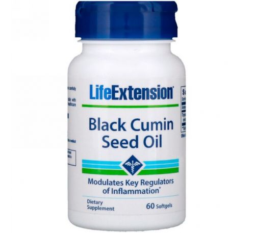 Life Extension, Масло семян черного тмина, 60 жевательных капсул