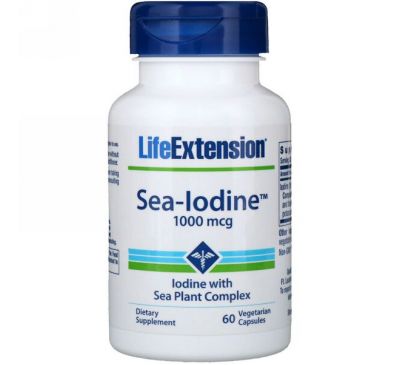 Life Extension, Морской йод, 1000 мкг, 60 растительных капсул