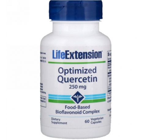 Life Extension, Оптимизированный кверцитин, 250 мг, 60 вегетарианских капсул