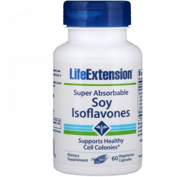 Life Extension, Соевые изофлавоны, суперрассасывающиеся, 60 вегетарианских капсул
