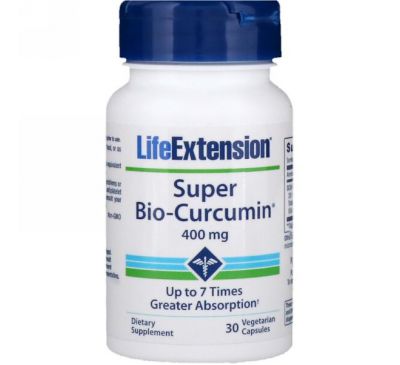 Life Extension, Super Bio-Curcumin, 400 мг, 30 вегетарианских капсул
