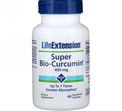 Life Extension, Super Bio-Curcumin, 400 мг, 60 растительных капсул