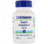 Life Extension, Супер витамин Е, 400 МЕ, 90 гелевых капсул