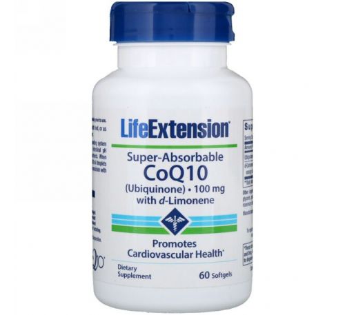 Life Extension, Суперусваиваемый коэнзим Q10, 100 мг, 60 мягких таблеток