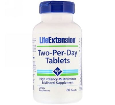 Life Extension, Таблетки Two-Per-Day, 60 таблеток