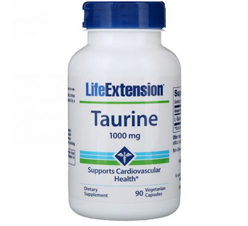 Life Extension, Таурин, 1000 мг, 90 вегетарианских капсул