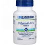 Life Extension, Витамин D3, 1000 IU, 250 капсул