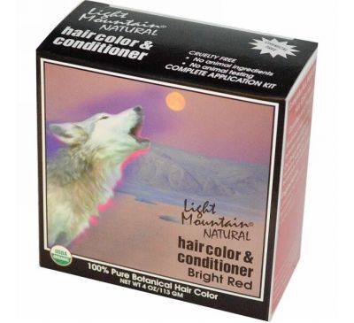 Light Mountain, Натуральная краска и кондиционер для волос, ярко-рыжий, 4 унции (113 г)