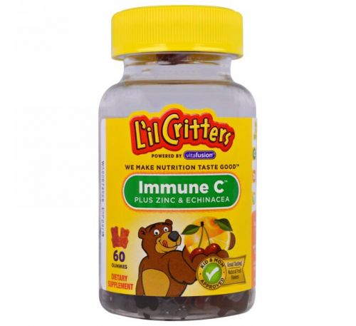 L'il Critters, Витамин C + цинк и эхинацея, 60 жевательных таблеток