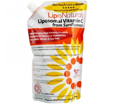 Lipo Naturals, Липосомальный витамин C из подсолнечника, 15 унц. (443 мл)
