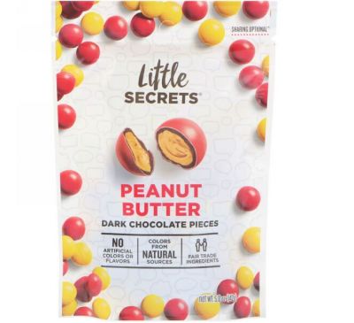 Little Secrets, Dark Chocolate Pieces, Peanut Butter, 5 oz (142 g)