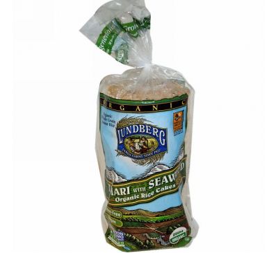 Lundberg, Органические рисовые хлебцы с соевым соусом и морскими водорослями, 8,5 унций (241 г)