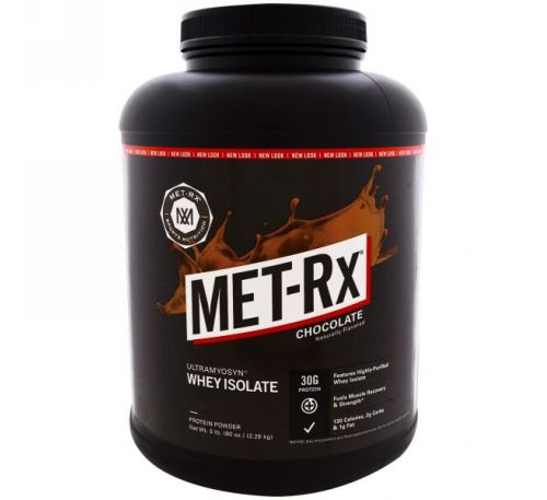 MET-Rx, Изолят сывороточного ультрамиозина, шоколад, 80 унций (2,26 кг)