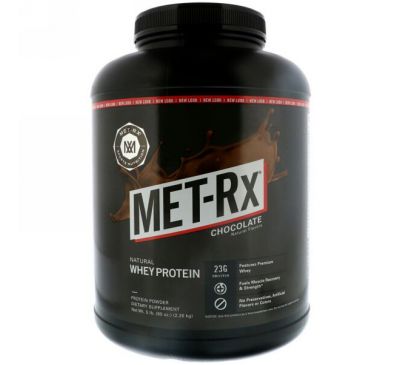 MET-Rx, Natural Whey Protein, Chocolate, 80 oz (2.26 kg)