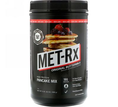 MET-Rx, Смесь для блинов с высоким содержанием протеина, оригинальная пахта, 32 унций (908 г)