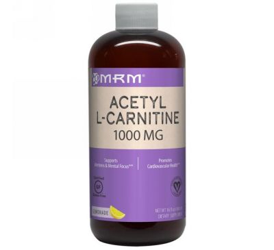 MRM, Ацетил L-карнитин, вкус лемонада, 1000 мг, 480 мл