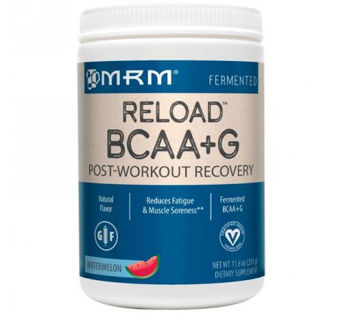 MRM, BCAA + G Reload, восстановление после тренировки, арбуз, 11,6 унций (330 г)